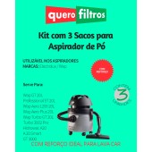 Saco para Aspirador de Pó Electrolux/Wap modelos A20 Smart A20 Wap Aero Wap Turbo Hidrowac Turbo 3002 (Com reforço)