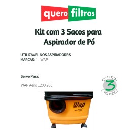 Saco para Aspirador de Pó Wap Aero 1200 20L