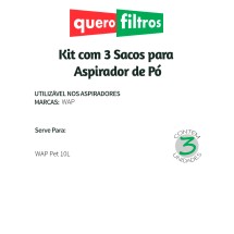 Saco para Aspirador de Pó Wap Pet 10L