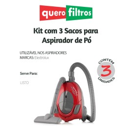 Saco para Aspirador de Pó Electrolux Listo