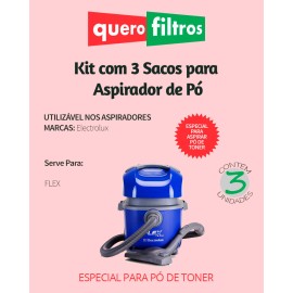 Saco para Aspirador de Pó Electrolux Flex (Especial para Pó de Toner)