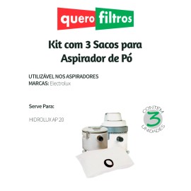 Saco para Aspirador de Pó Electrolux Hidrolux AP20