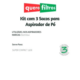 Saco para Aspirador de Pó Electrolux Super Compact 1100