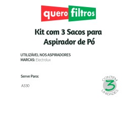 Saco para Aspirador de Pó Electrolux A330