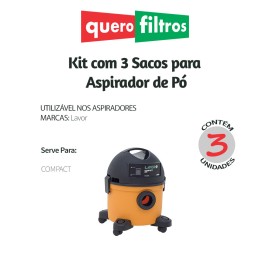 Saco para Aspirador de Pó Lavor Compact 