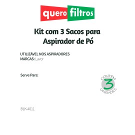 Saco para Aspirador de Pó Lavor BLK 4011