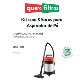 Saco para Aspirador de Pó Black&Decker AP4850