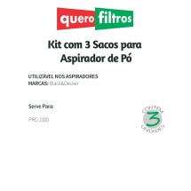 Saco para Aspirador de Pó Black&Decker PRO 1000