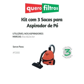 Saco para Aspirador de Pó Black&Decker AP2000