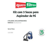 Saco para Aspirador de Pó Black&Decker LAS 3000