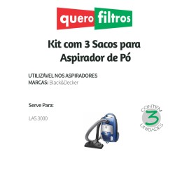 Saco para Aspirador de Pó Black&Decker LAS 3000