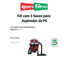 Saco para Aspirador de Pó Philco PA 30