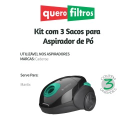 Saco para Aspirador de Pó Cadence Mantix