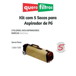 Saco para Aspirador de Pó Electrolux 1200 / 1500